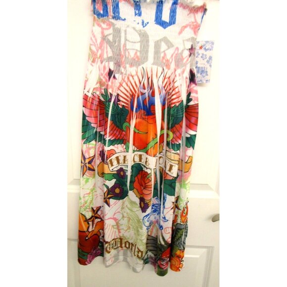 OCEAN BREEZE Women/Girl/Teen Summer Dress - Stretchy/Knee Length Size Large NWT - Picture 5 of 15